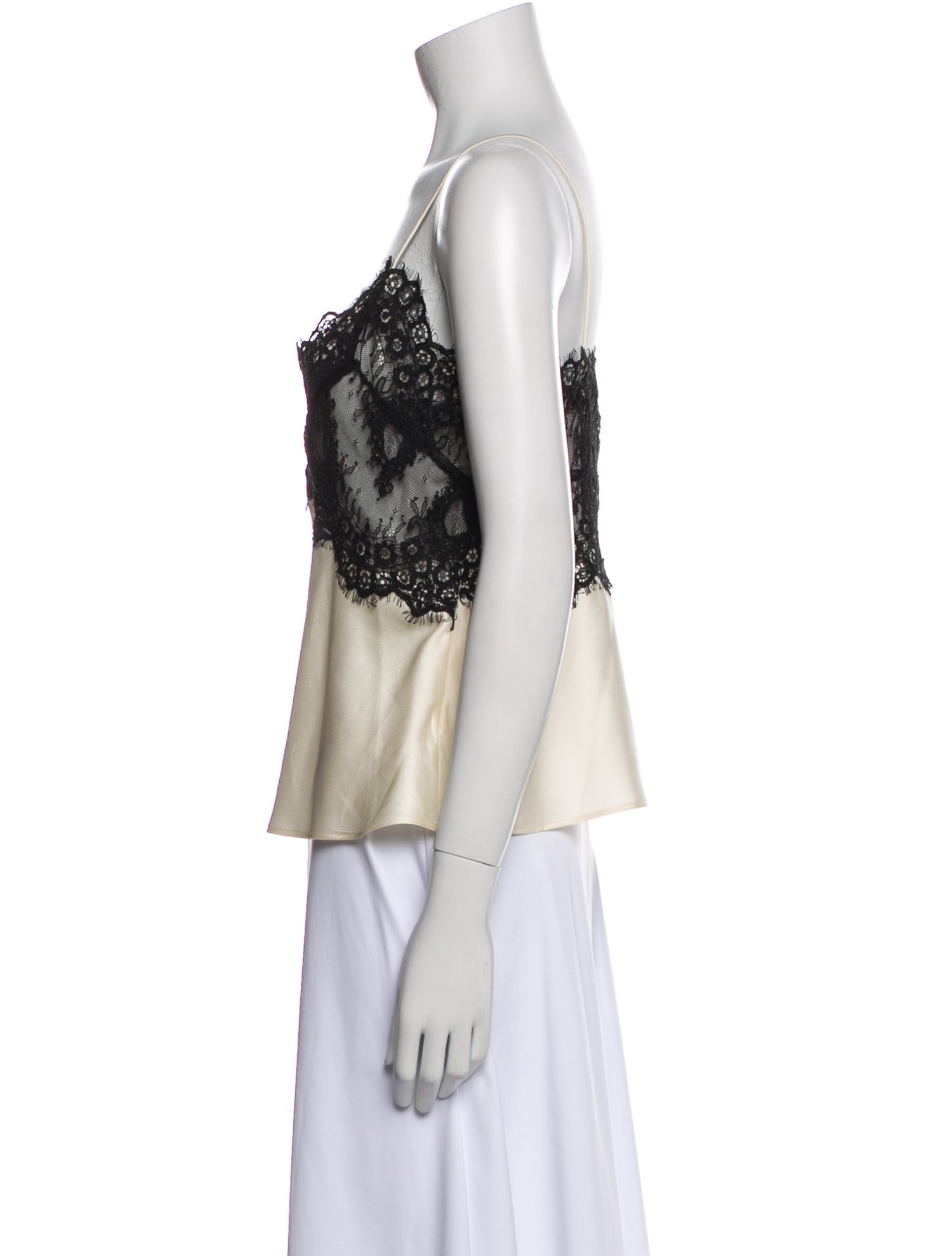 LoveShackFancy Lace Pattern V-Neck Top