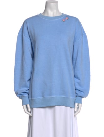 LoveShackFancy Crew Neck Long Sleeve Sweatshirt