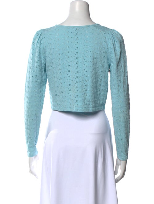 LoveShackFancy Scoop Neck Long Sleeve Crop Top