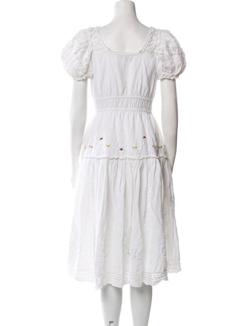 LoveShackFancy Square Neckline Midi Length Dress