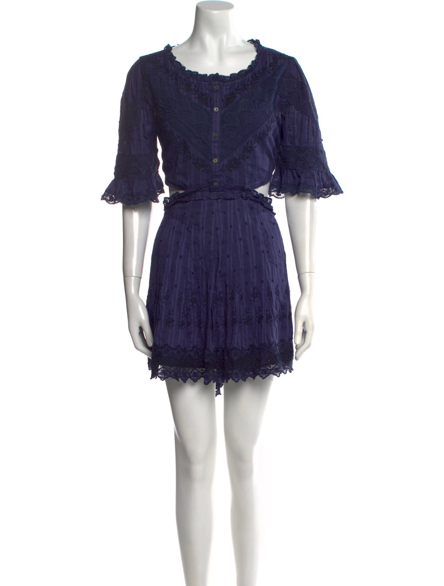 LoveShackFancy Scoop Neck Mini Dress