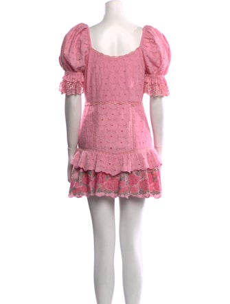 LoveShackFancy Floral Print Mini Dress