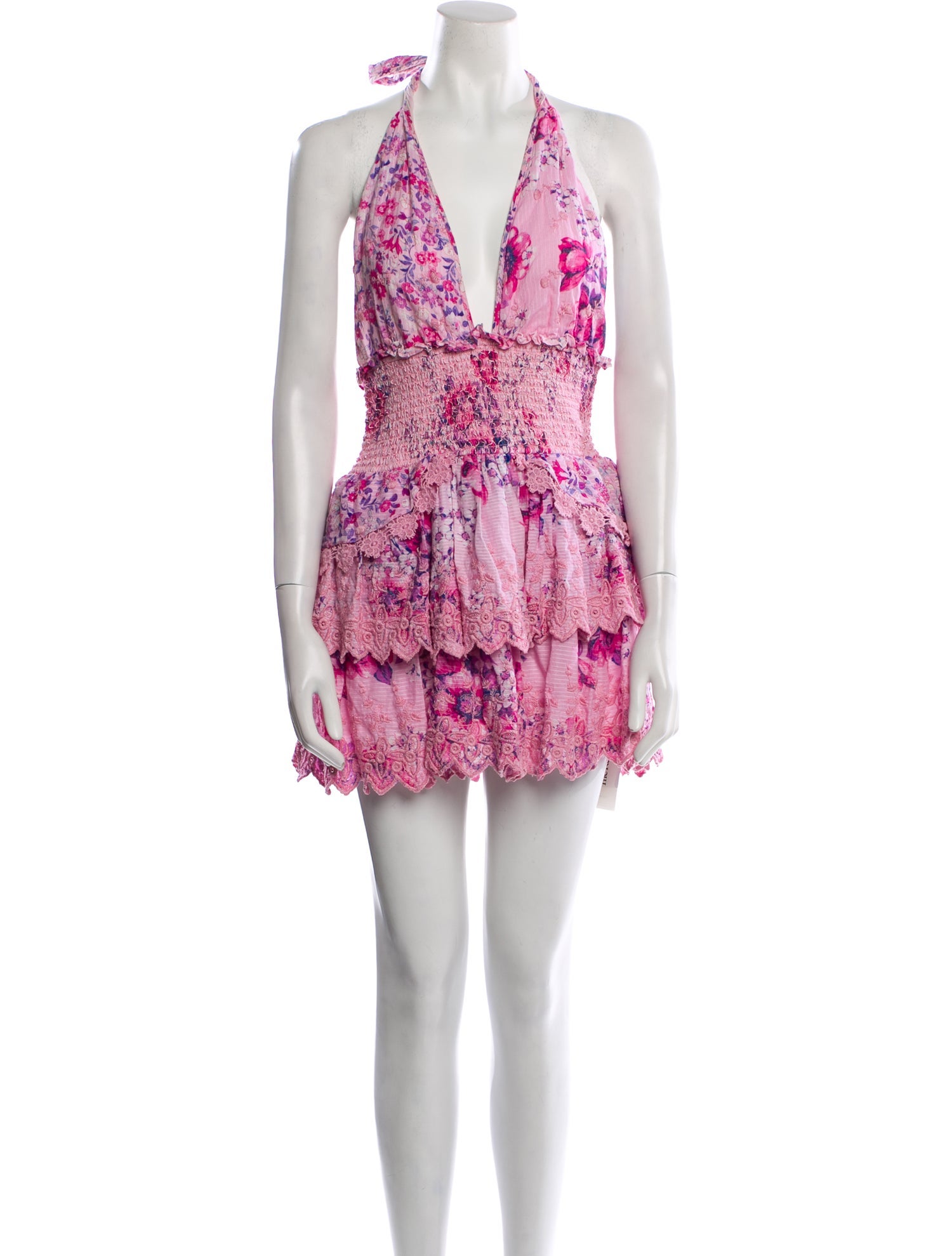 LoveShackFancy Lace Pattern Mini Dress