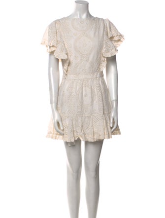 LoveShackFancy Scoop Neck Mini Dress