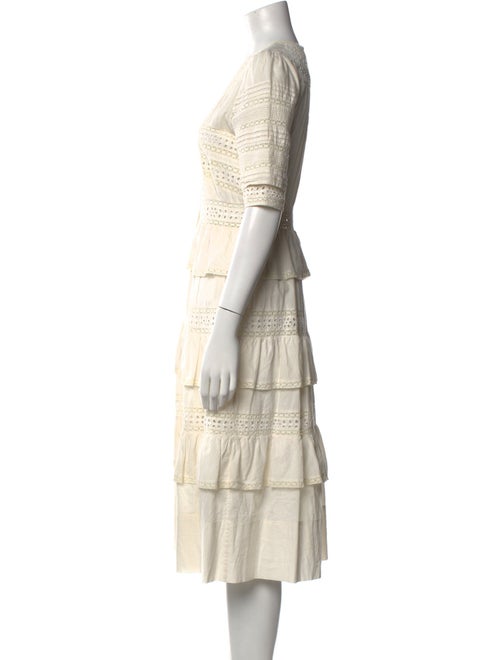 LoveShackFancy V-Neck Midi Length Dress