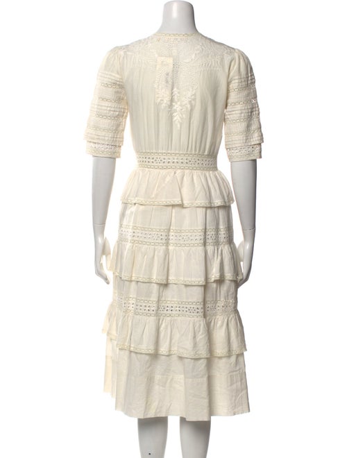 LoveShackFancy V-Neck Midi Length Dress