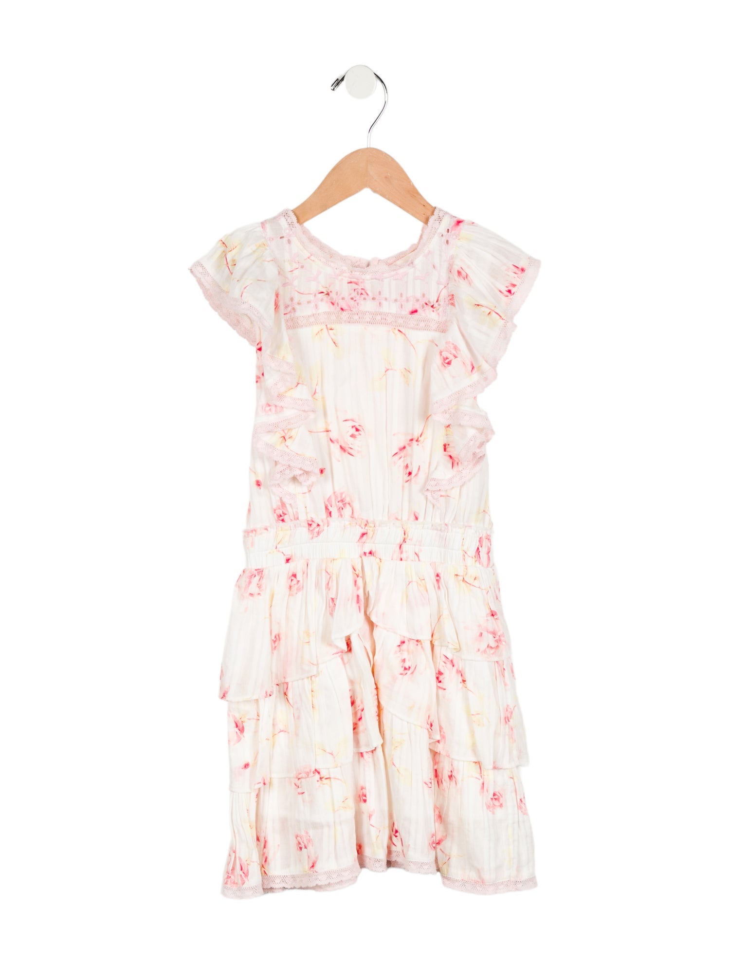 LoveShackFancy Girls' Sleeveless Floral Print Dress