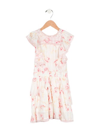 LoveShackFancy Girls' Sleeveless Floral Print Dress