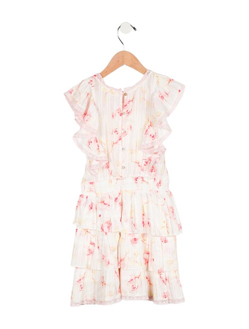 LoveShackFancy Girls' Sleeveless Floral Print Dress