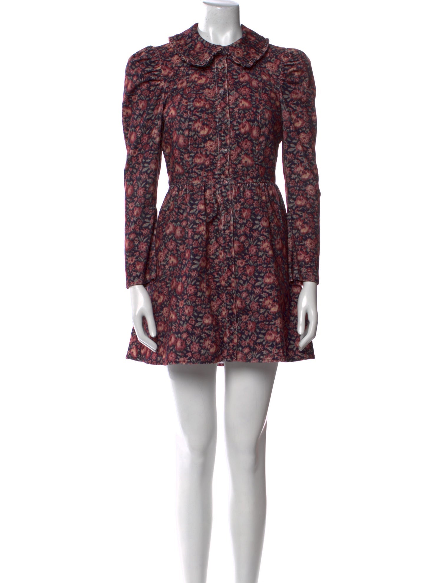 LoveShackFancy Floral Print Mini Dress