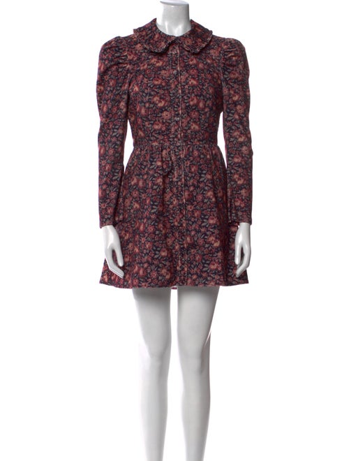 LoveShackFancy Floral Print Mini Dress