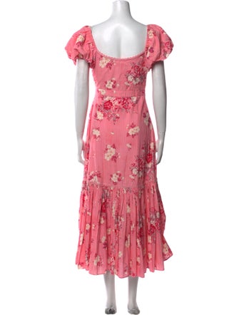 LoveShackFancy Floral Print Long Dress