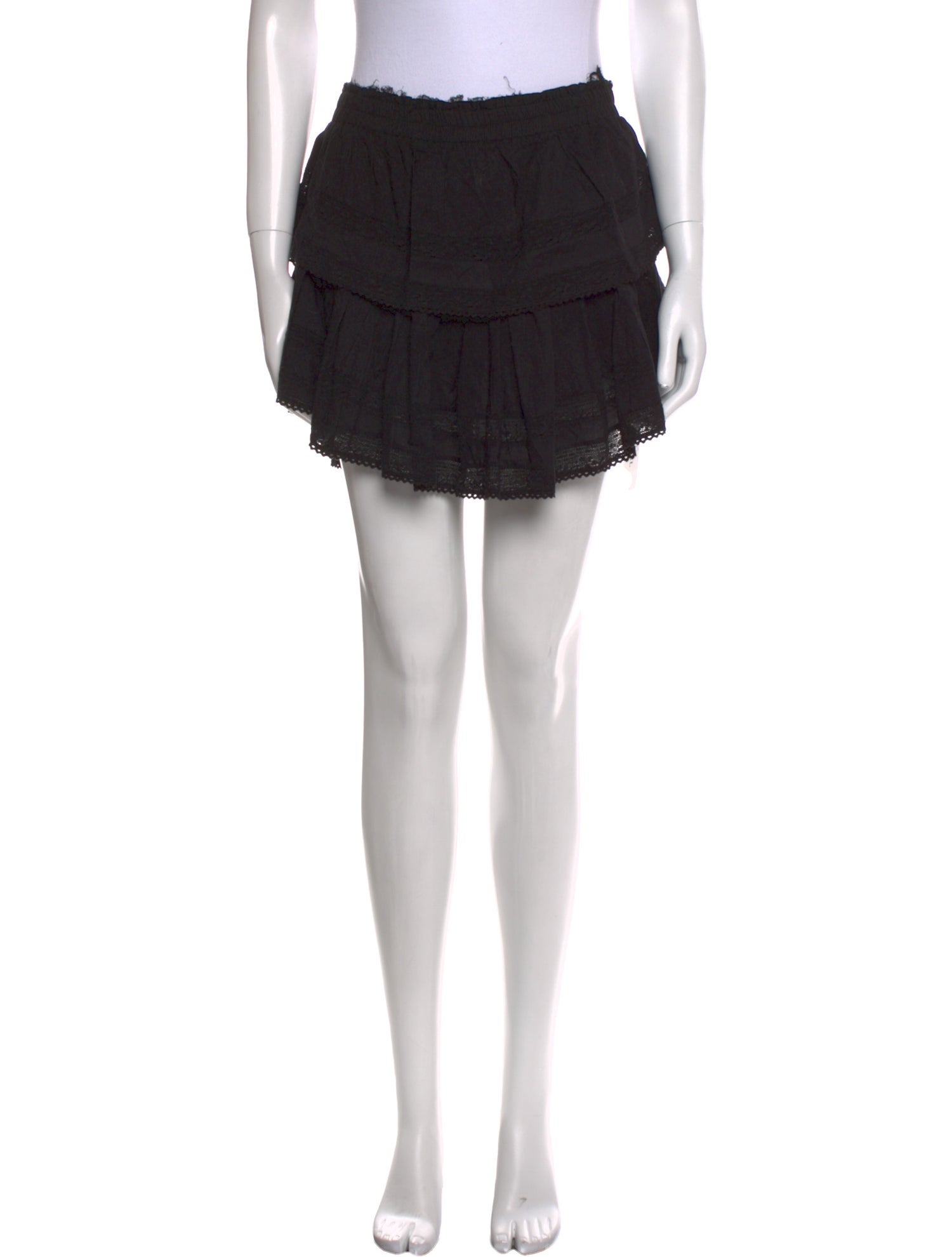 LoveShackFancy Raw-Edge Trim Mini Skirt w/ Tags