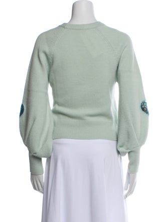 LoveShackFancy Graphic Print Crew Neck Sweater