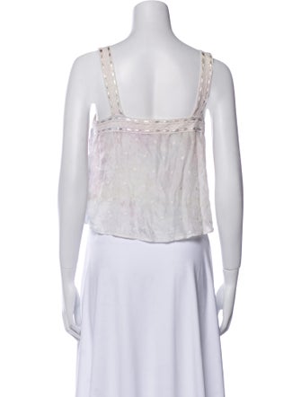 LoveShackFancy Silk Floral Print Crop Top