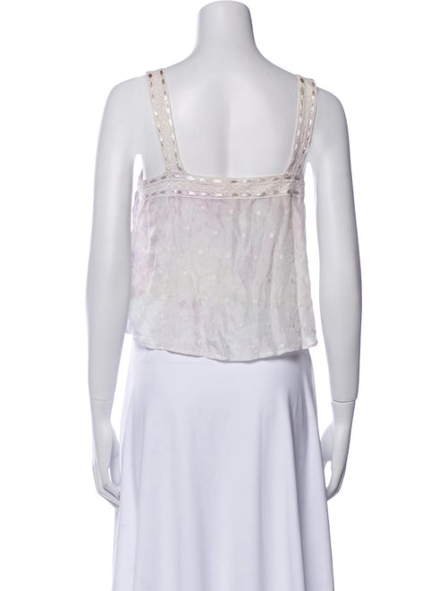 LoveShackFancy Silk Floral Print Crop Top