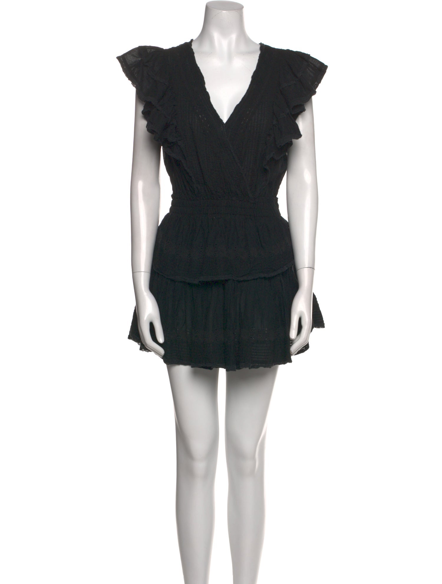 LoveShackFancy V-Neck Mini Dress