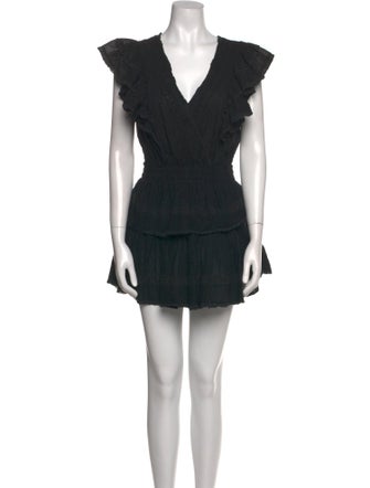 LoveShackFancy V-Neck Mini Dress