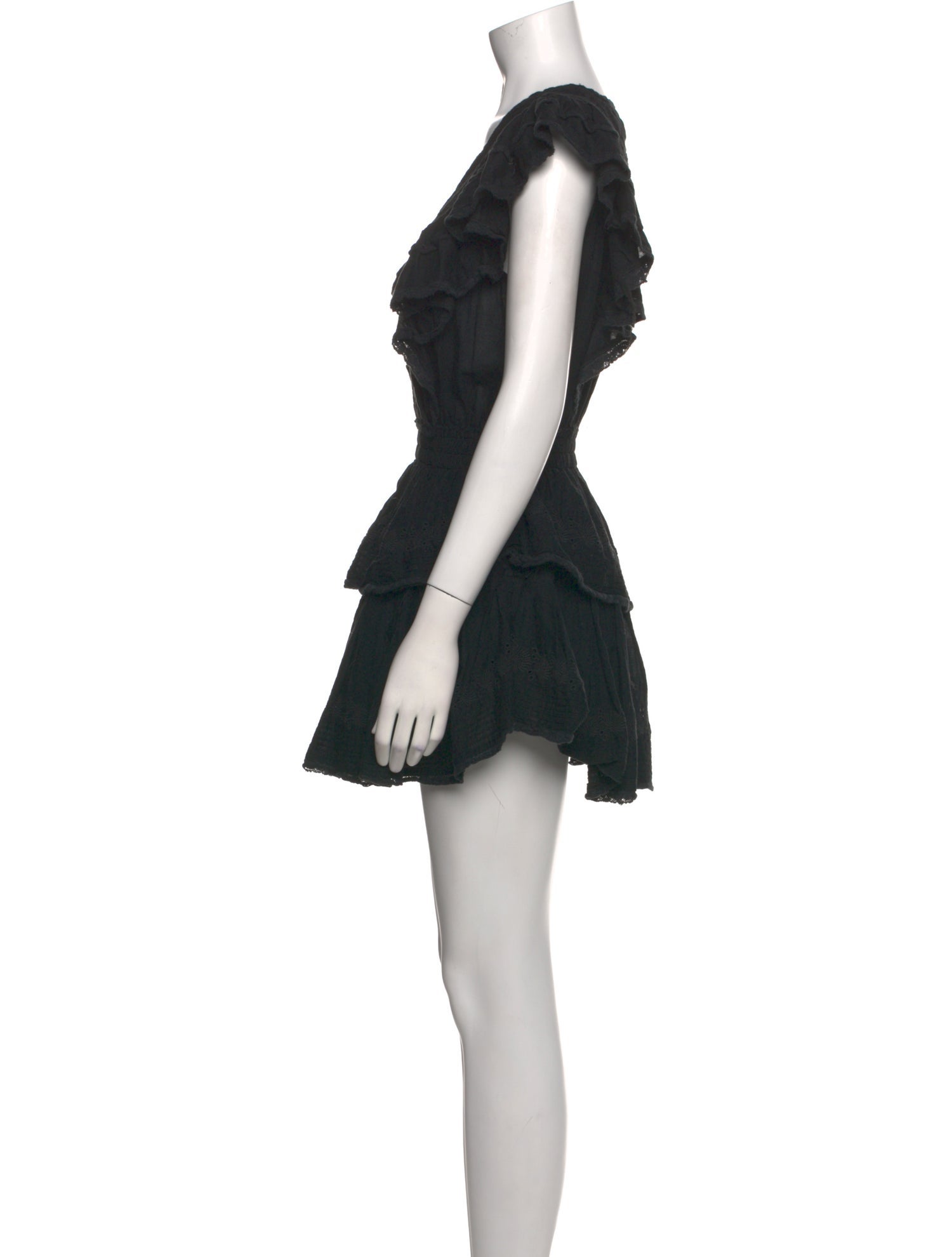 LoveShackFancy V-Neck Mini Dress