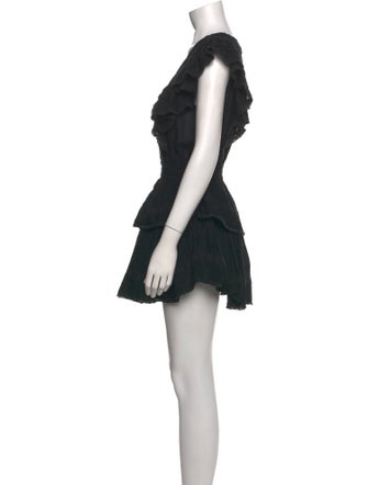 LoveShackFancy V-Neck Mini Dress