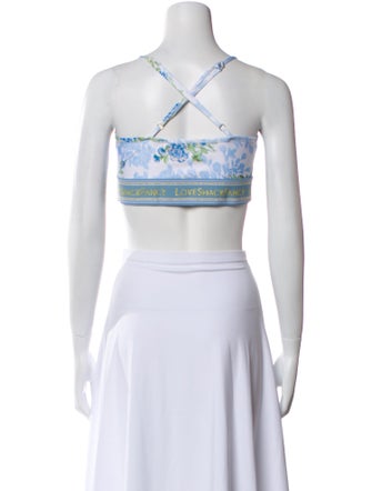 LoveShackFancy Printed V-Neck Crop Top