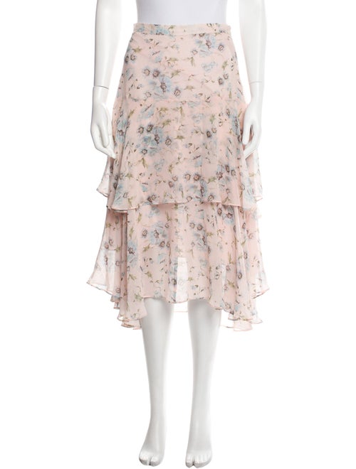 LoveShackFancy Silk Midi Length Skirt