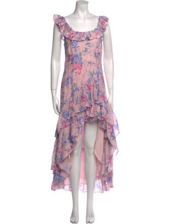 LoveShackFancy Floral Print Long Dress