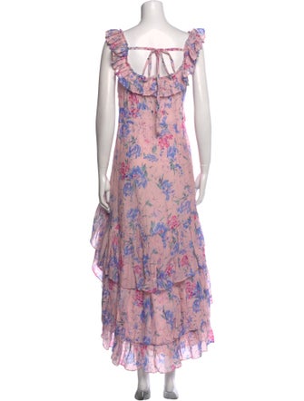 LoveShackFancy Floral Print Long Dress