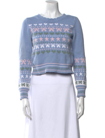 LoveShackFancy Striped Crew Neck Sweater