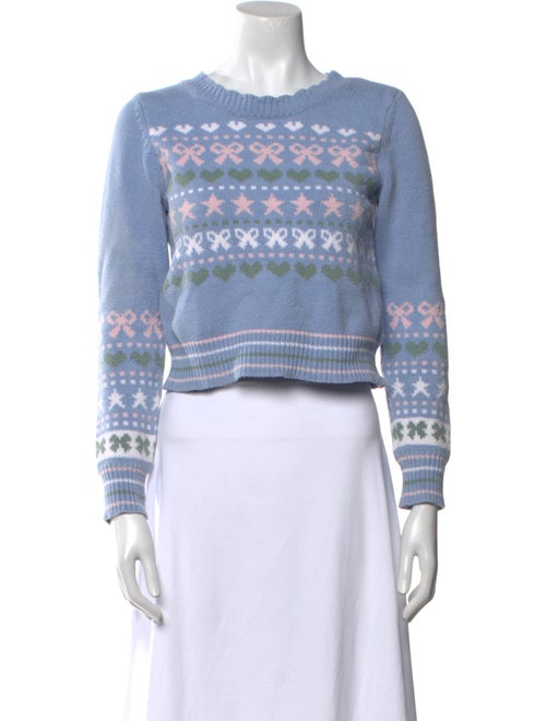 LoveShackFancy Striped Crew Neck Sweater