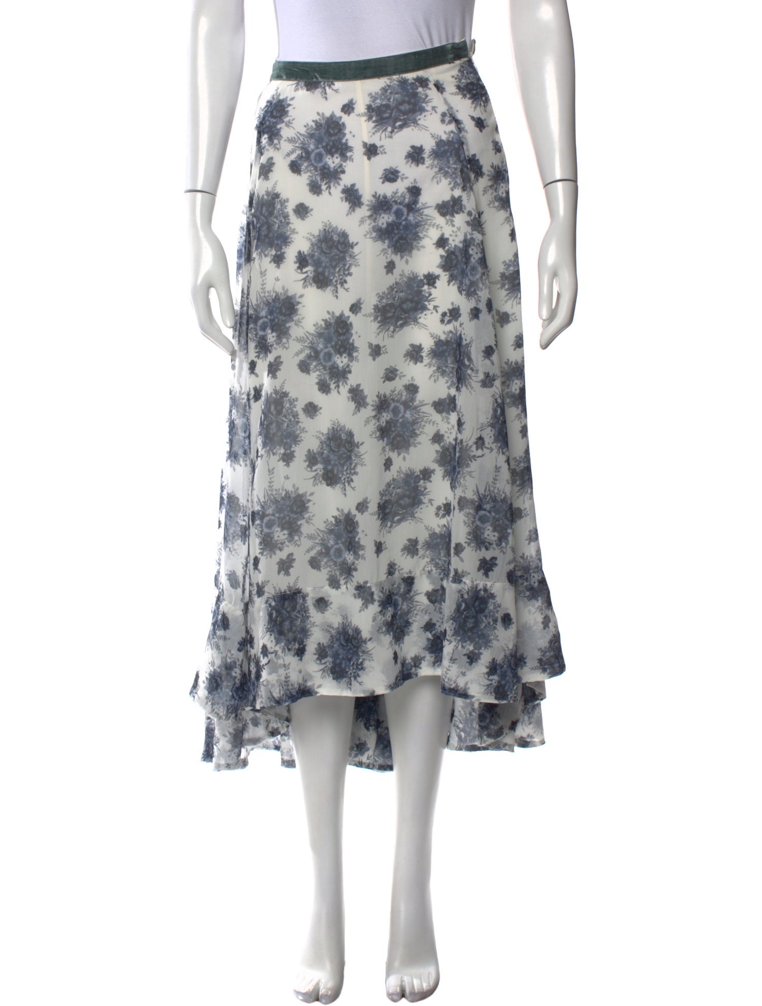 LoveShackFancy Printed Midi Length Skirt