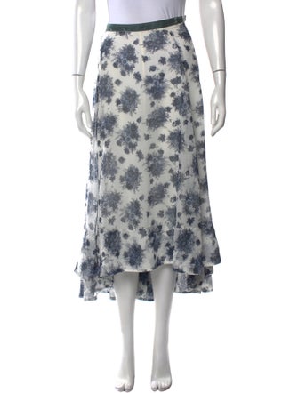 LoveShackFancy Printed Midi Length Skirt