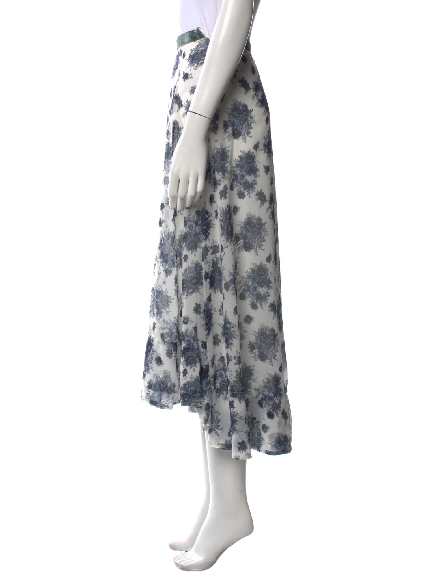 LoveShackFancy Printed Midi Length Skirt