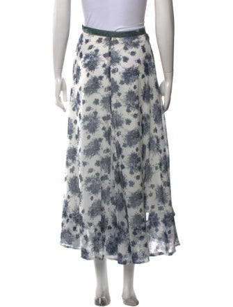 LoveShackFancy Printed Midi Length Skirt