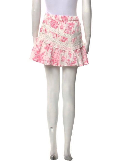 LoveShackFancy Floral Print Mini Skirt