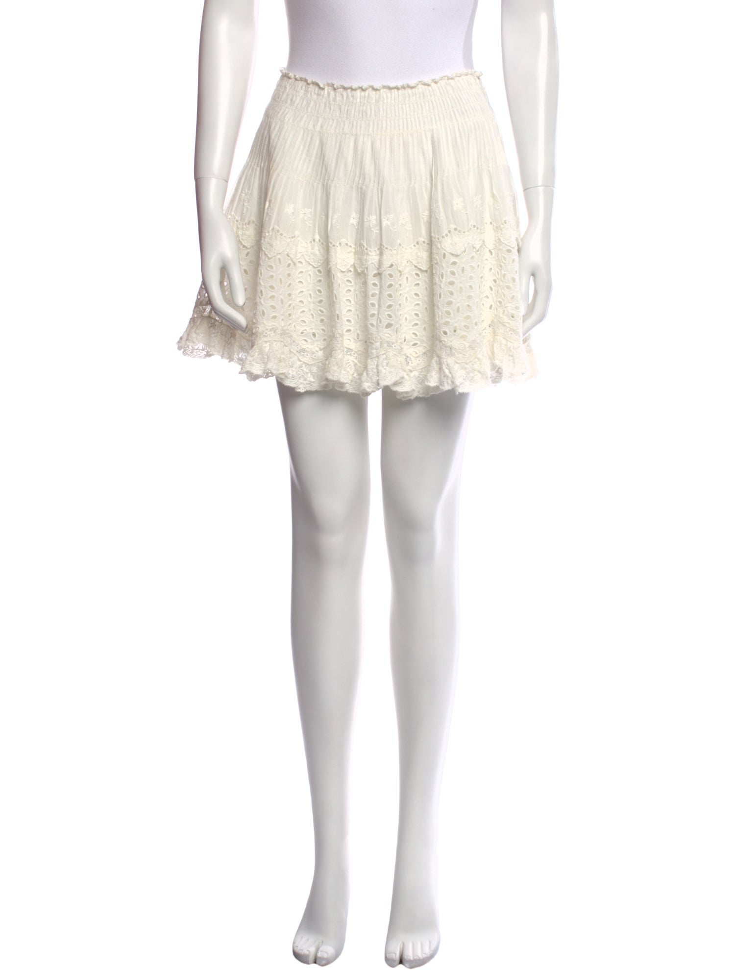 LoveShackFancy Lace Pattern Mini Skirt