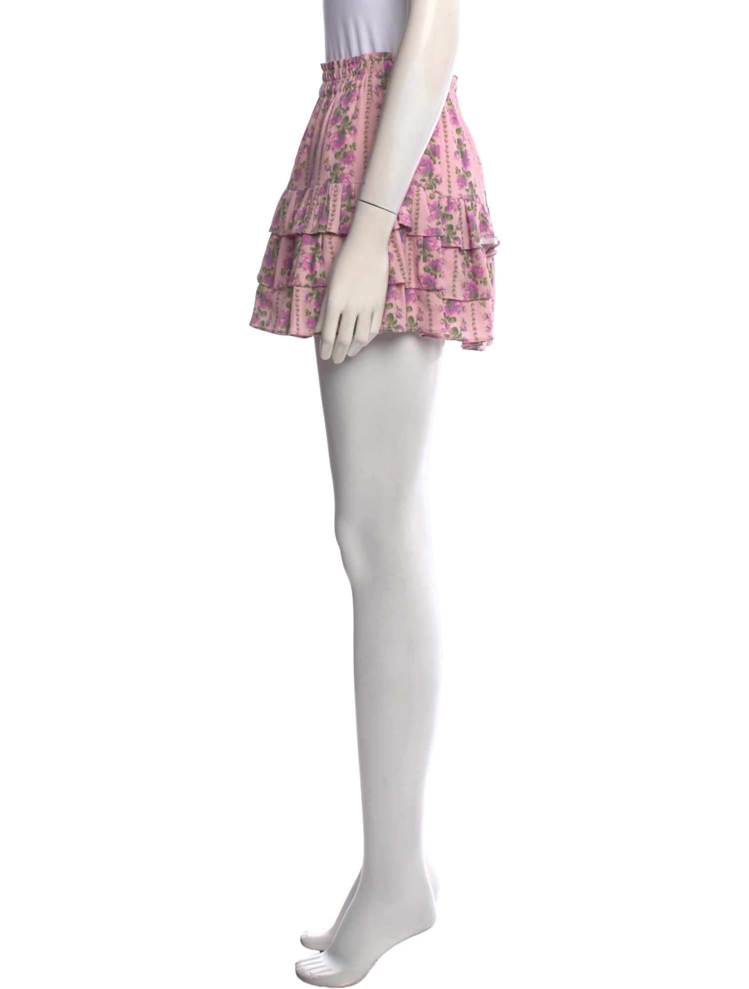 LoveShackFancy Floral Print Mini Skirt