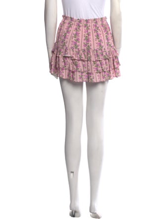 LoveShackFancy Floral Print Mini Skirt