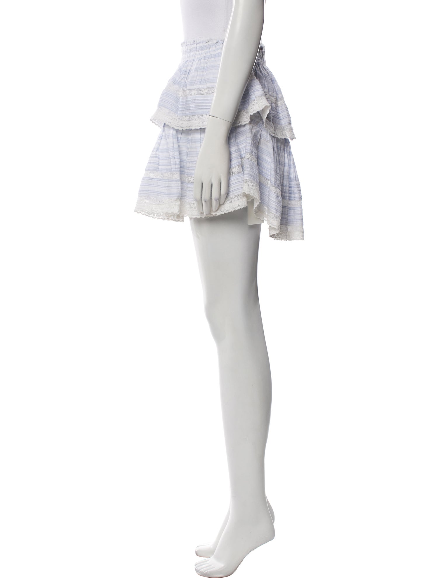 LoveShackFancy Striped Mini Skirt