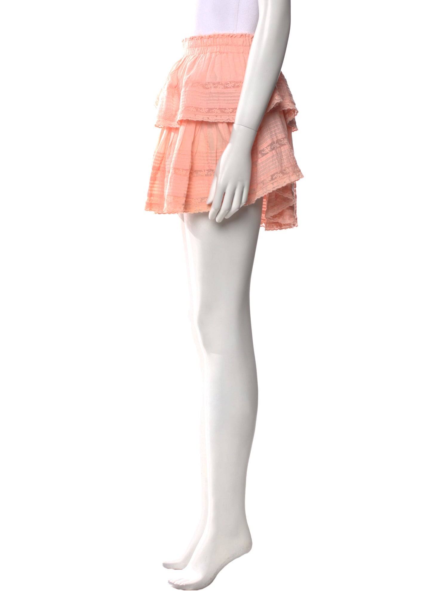 LoveShackFancy Embroidered Accent Mini Skirt