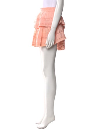 LoveShackFancy Embroidered Accent Mini Skirt