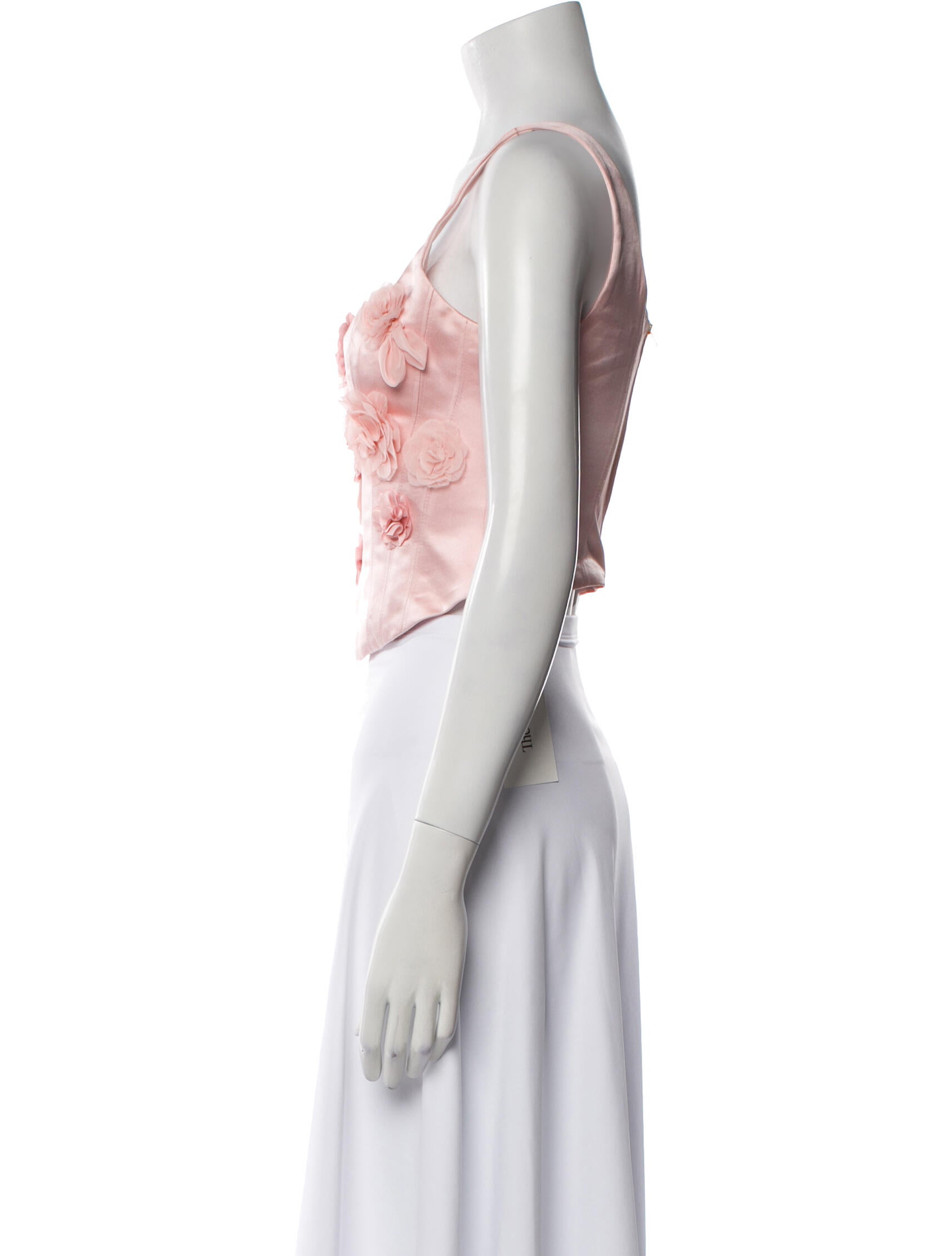 LoveShackFancy Floral Print Square Neckline Crop Top