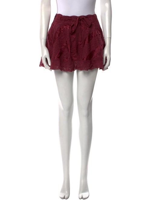 LoveShackFancy Raw-Edge Trim Mini Skirt