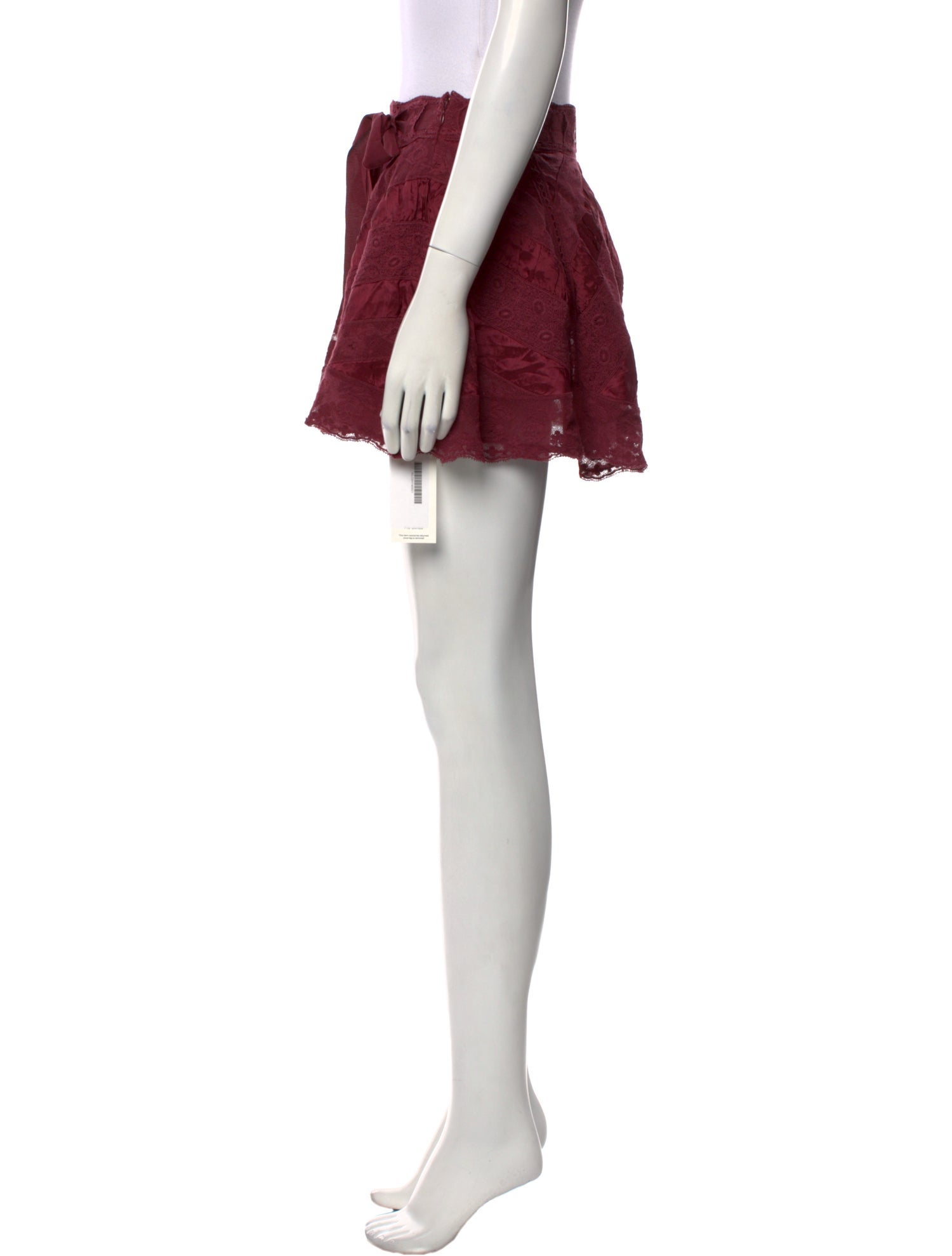 LoveShackFancy Raw-Edge Trim Mini Skirt