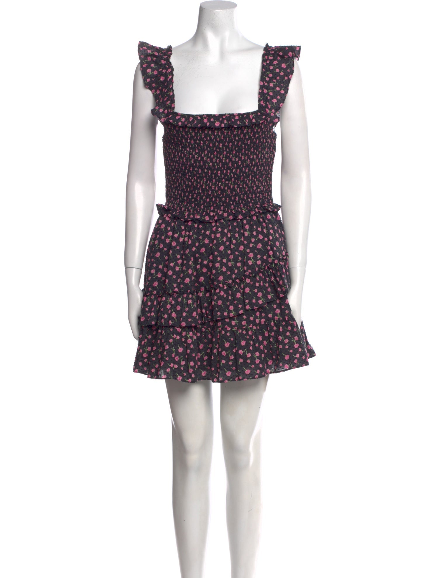 LoveShackFancy Floral Print Mini Dress