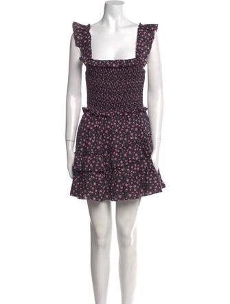 LoveShackFancy Floral Print Mini Dress