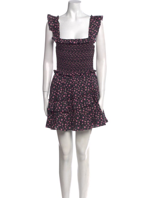 LoveShackFancy Floral Print Mini Dress