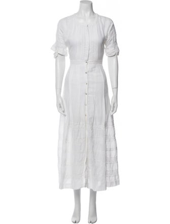 LoveShackFancy Scoop Neck Long Dress