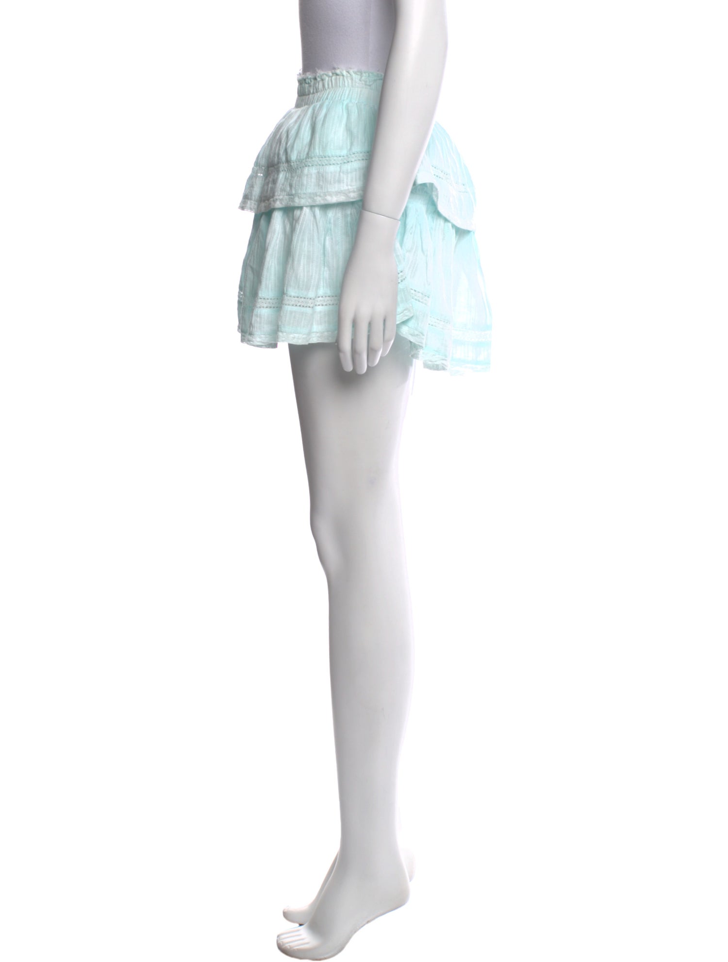 LoveShackFancy Ruffle Embellishment Mini Skirt