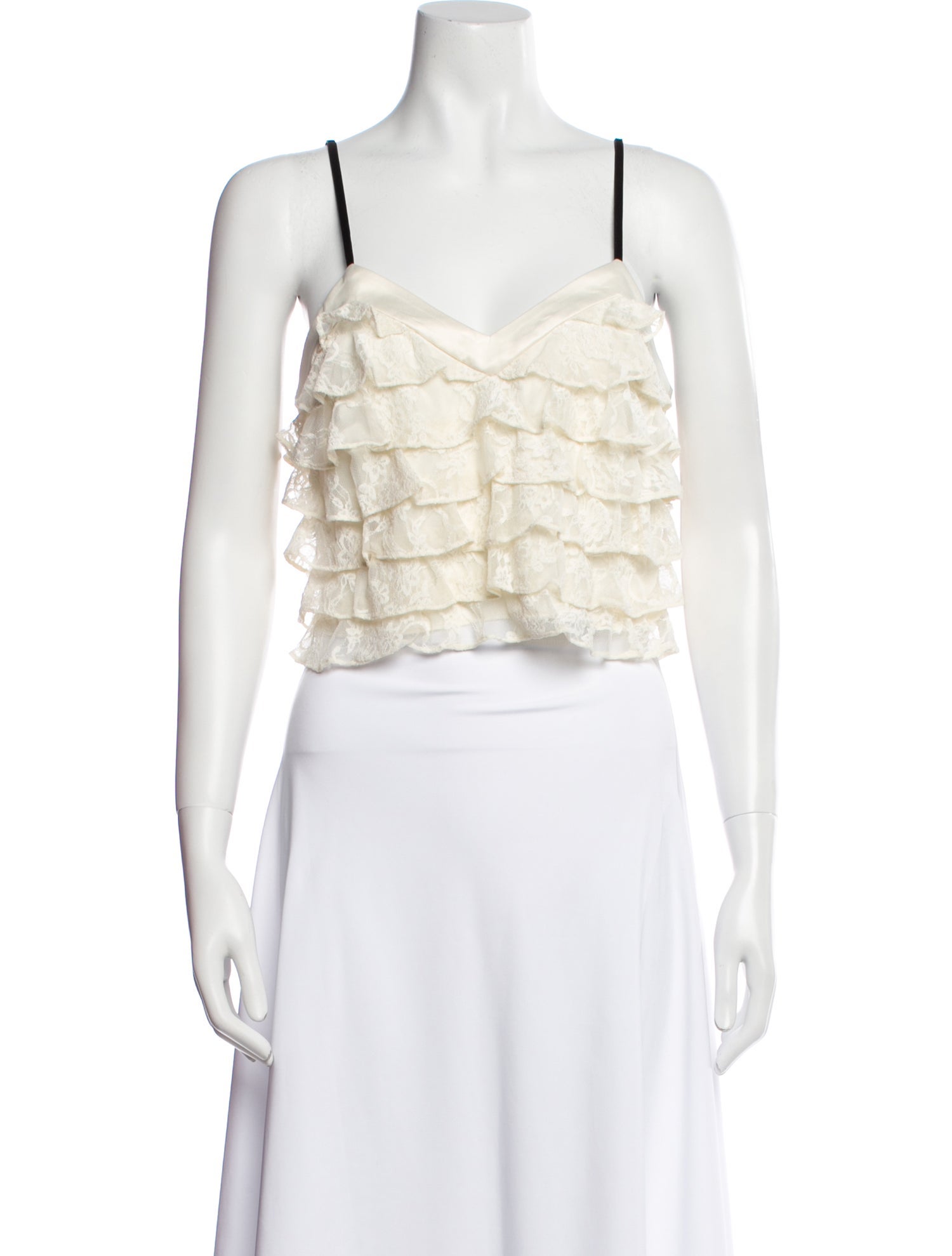 LoveShackFancy Plaid Print Square Neckline Crop Top